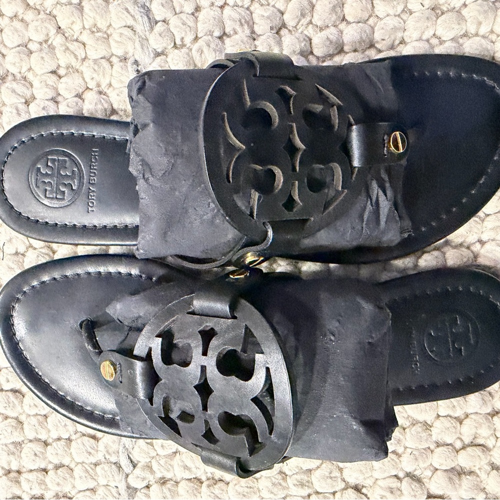 Tory Burch Miller Sandals Black Size 6 - Picture 6 of 9